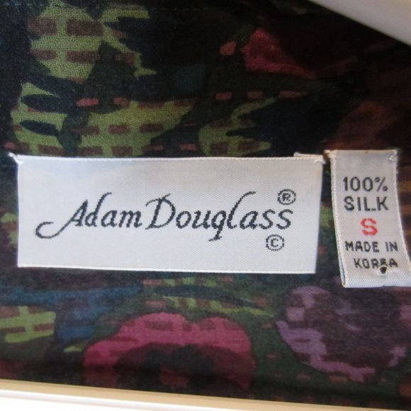 Adam Douglas abstract floral sheer 100% silk blouse-Size Small - Picture 5 of 5